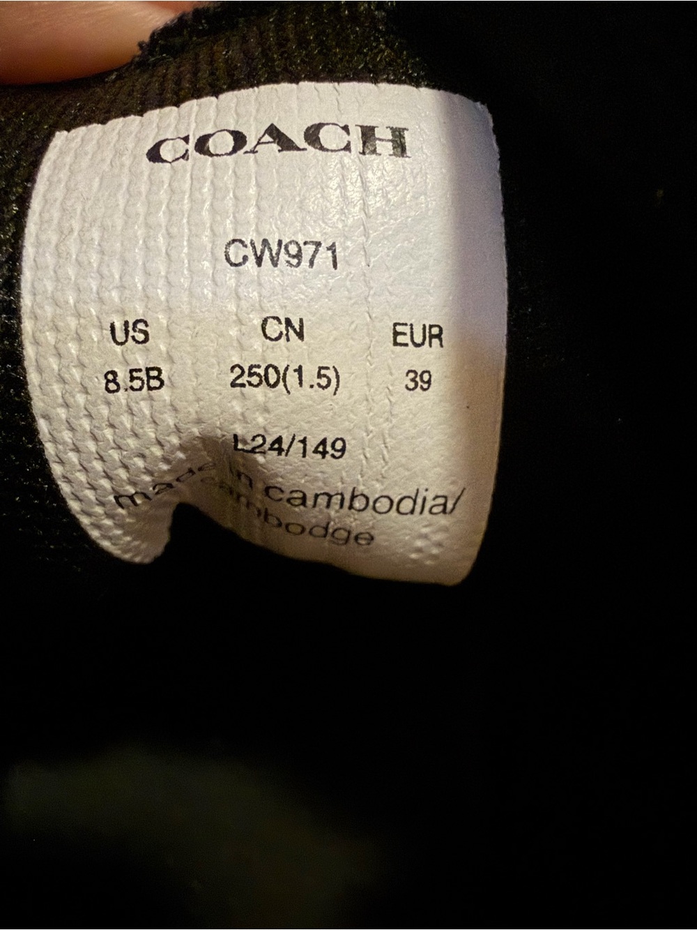 Coach Black Leather Low-Top Sneakers with Gold Logo - Picture 2 of 7